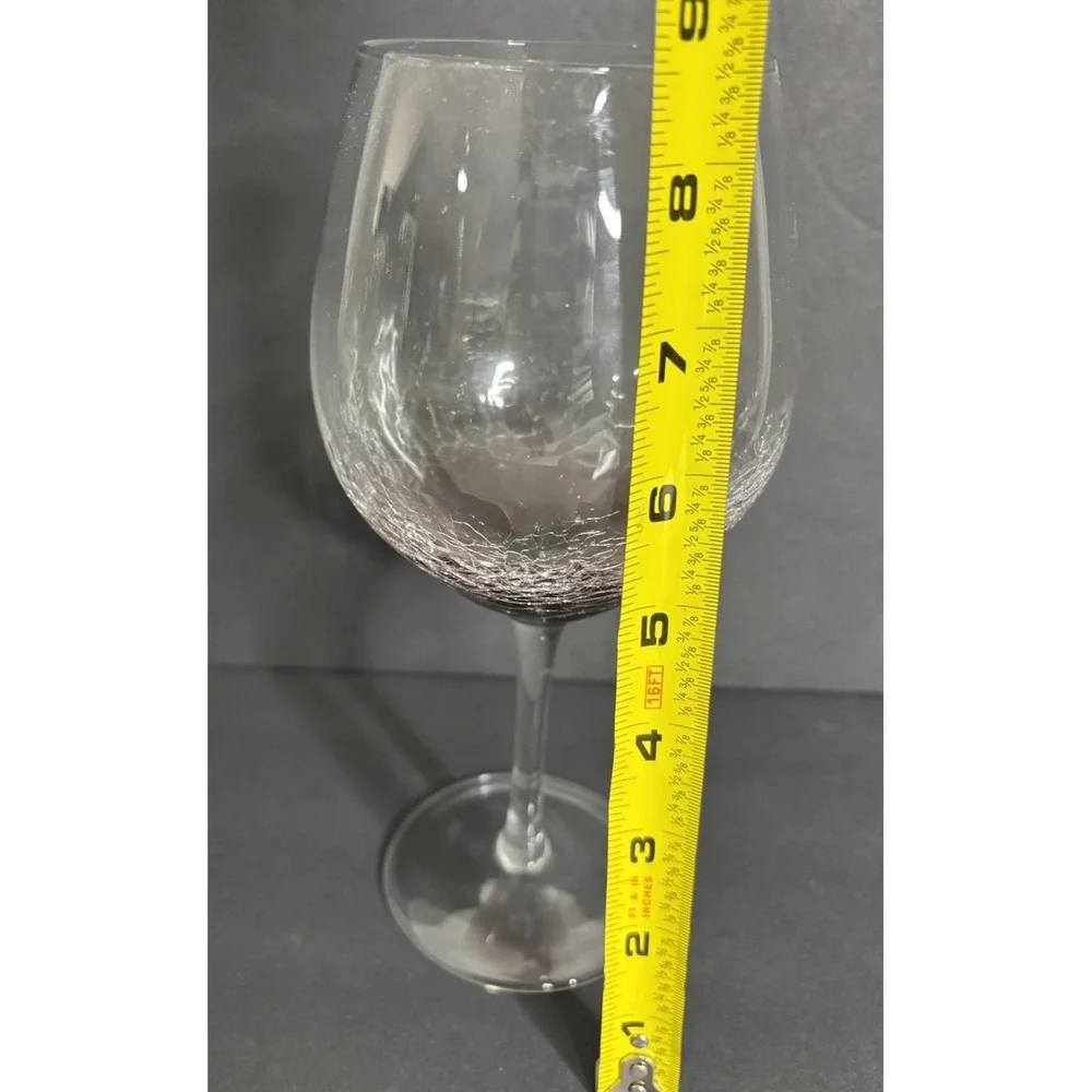 Pier 1 Purple Crackle Glass Red Wine Goblet Red Wine Balloon Glasses Replacement